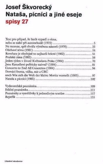 Nataša, pícníci a jiné eseje