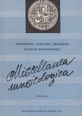 Miscellanea musicologica XX (1967)