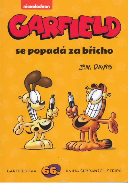 Garfield se popadá za břicho